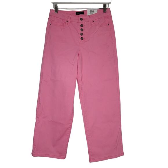 Charter Club Straight Leg Jeans 6 Pink Crop Pants Button Fly - Picture 1 of 7